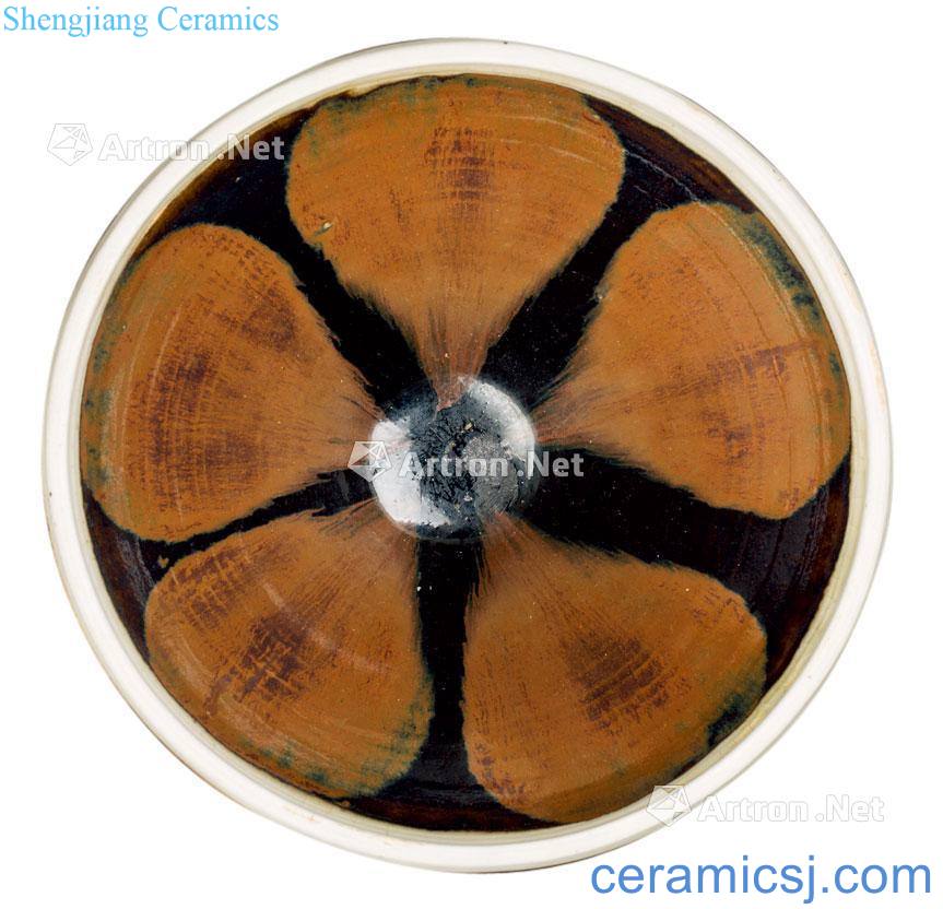 The song dynasty Gray edge temmoku black glaze rust bowl