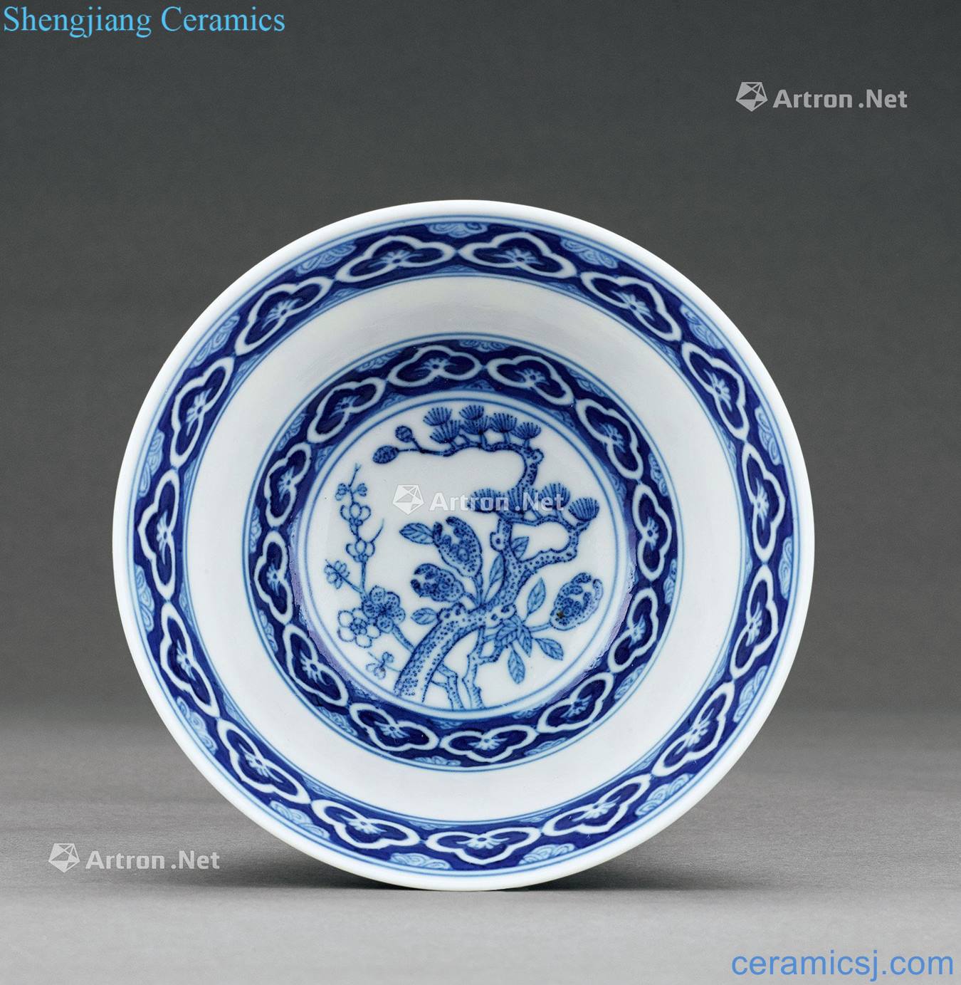 Qing jiaqing Blue and white sanqing bowl
