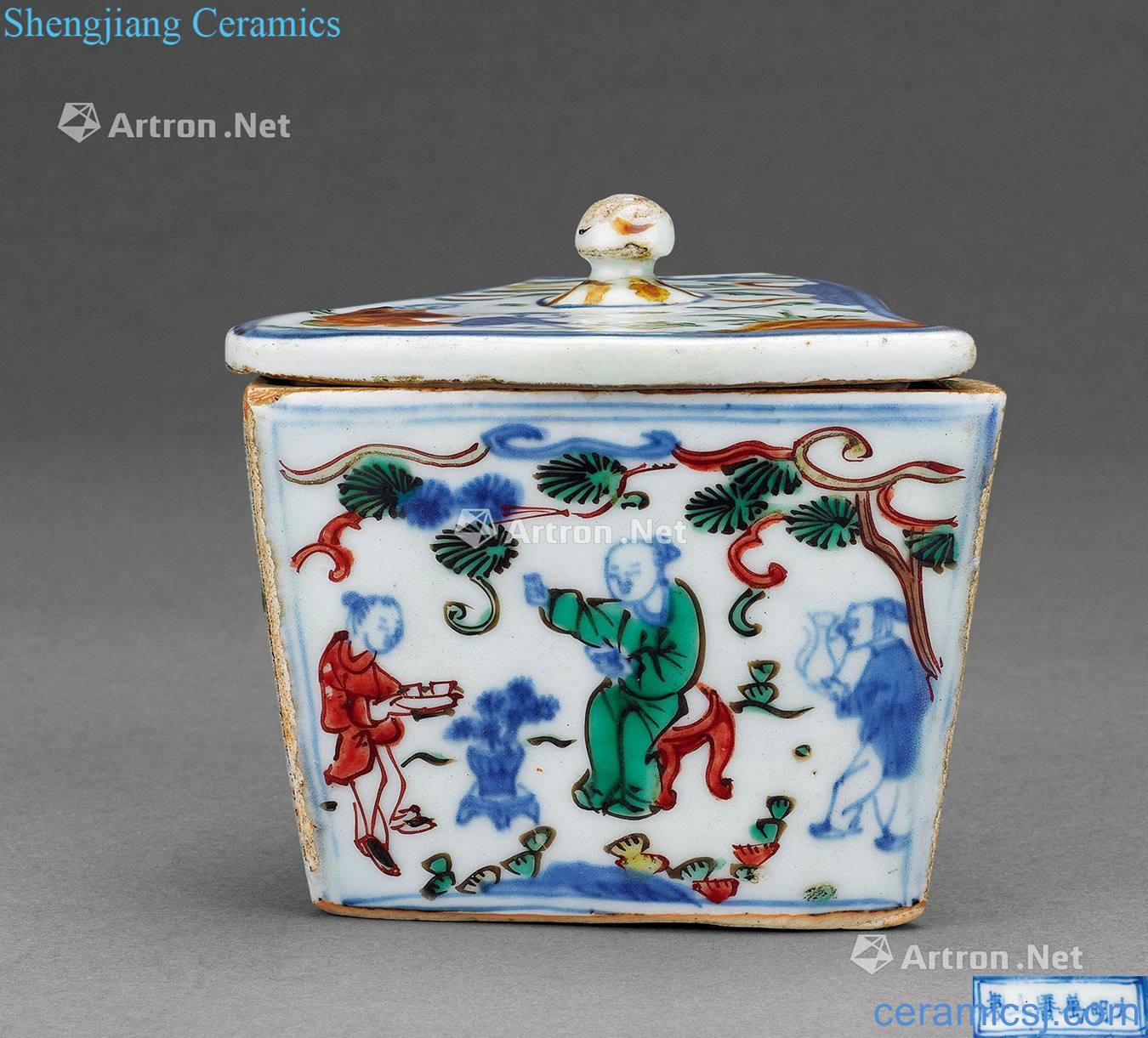 Ming wanli Blue coloured special-shaped cover box