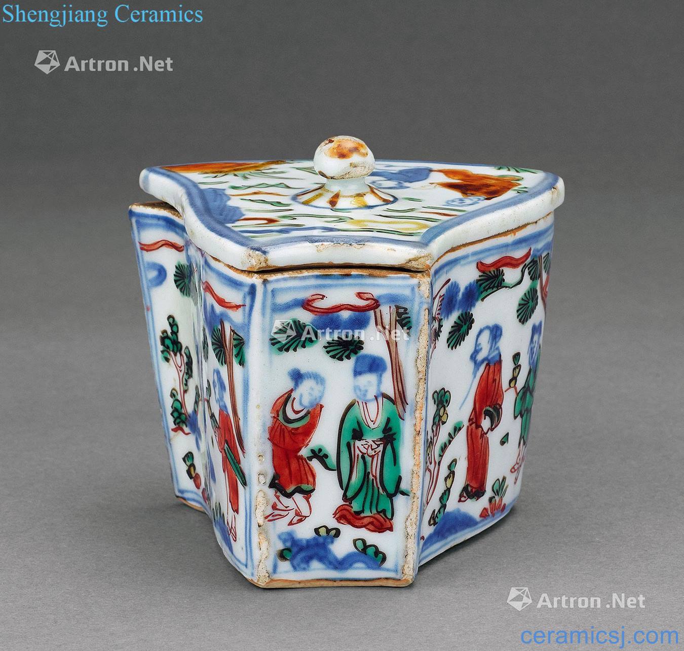 Ming wanli Blue coloured special-shaped cover box
