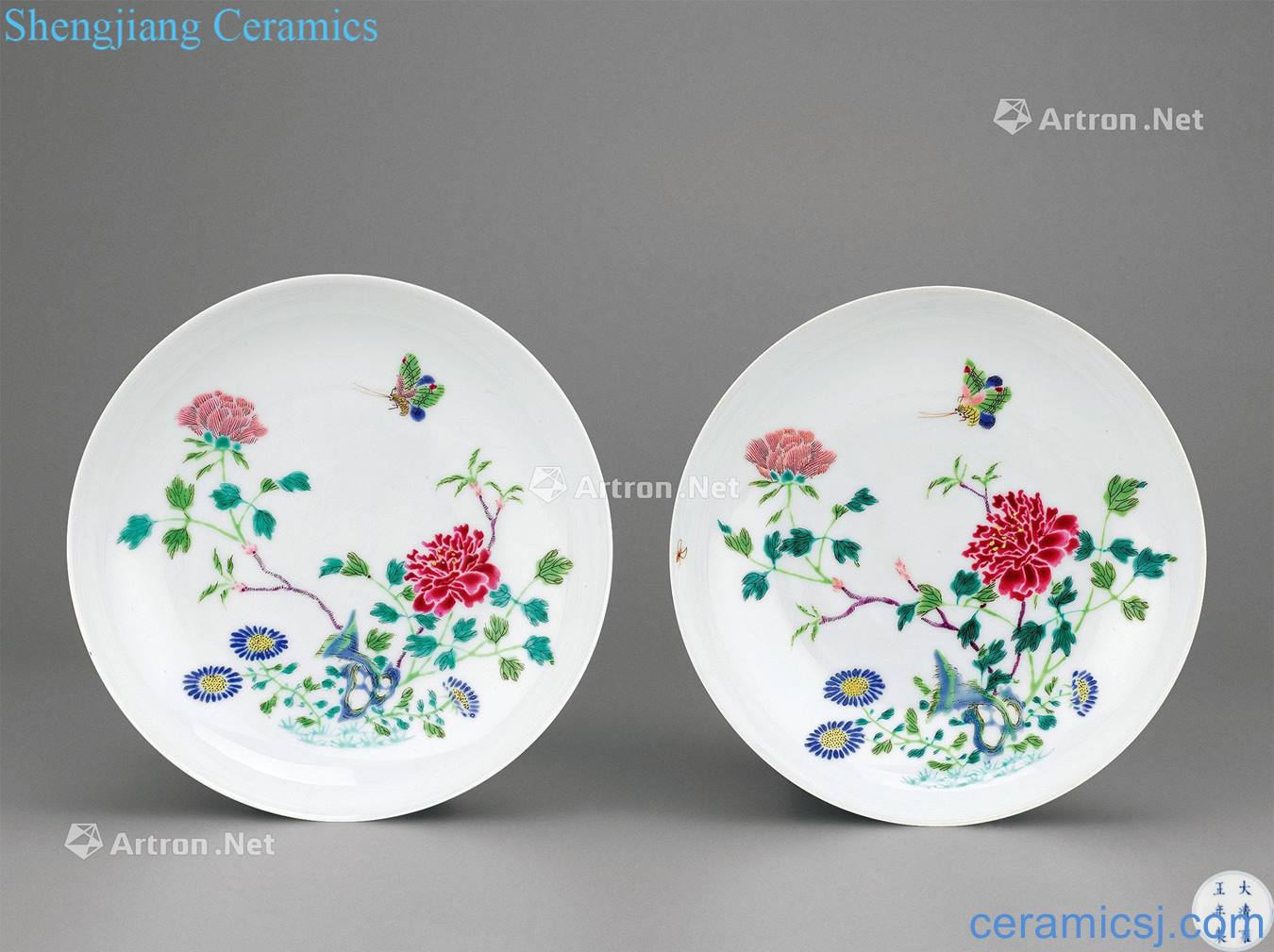 Qing yongzheng pastel flowers plate (a)