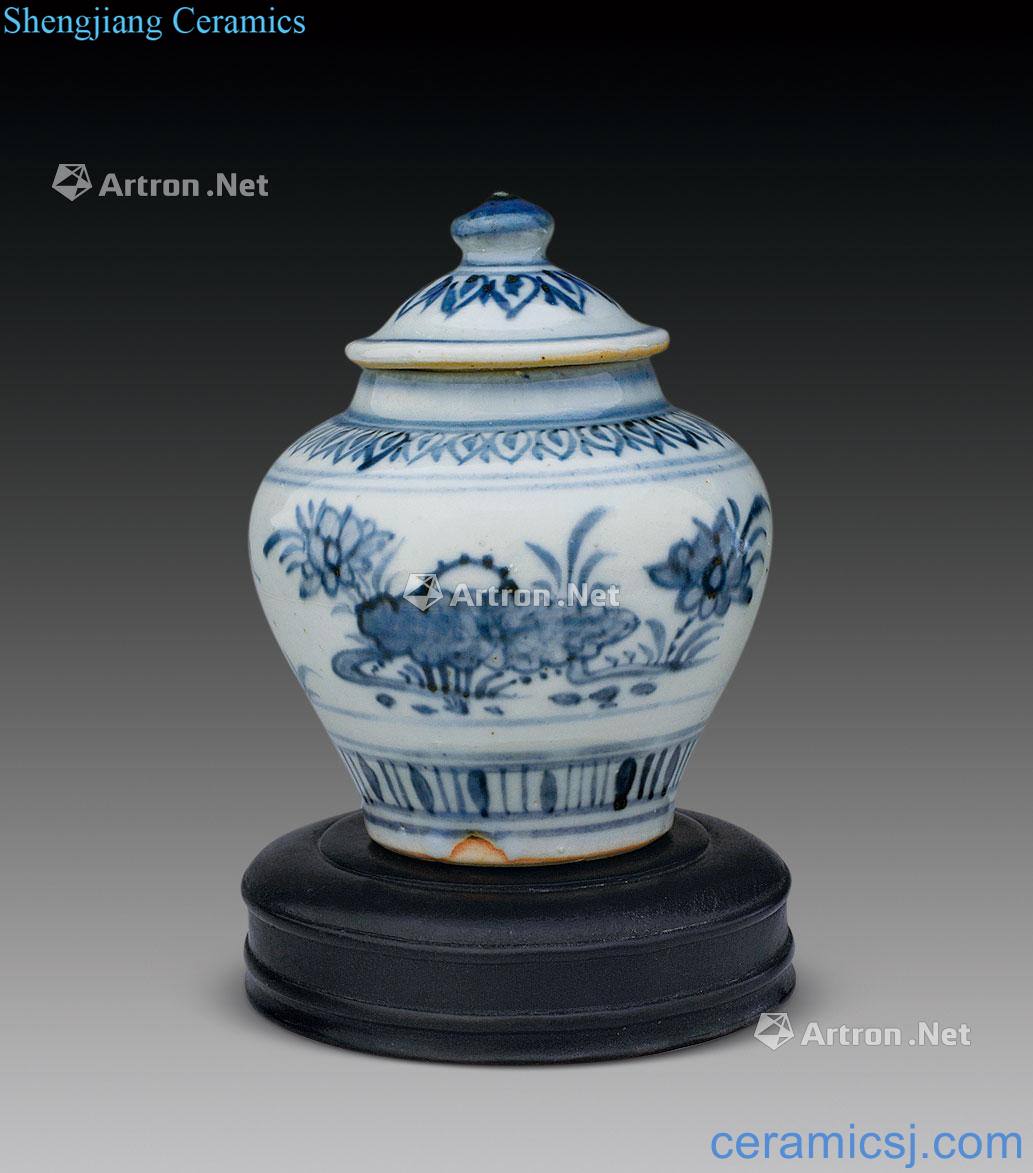 Ming dynasty The lotus pond hongzhi grain porcelain jar