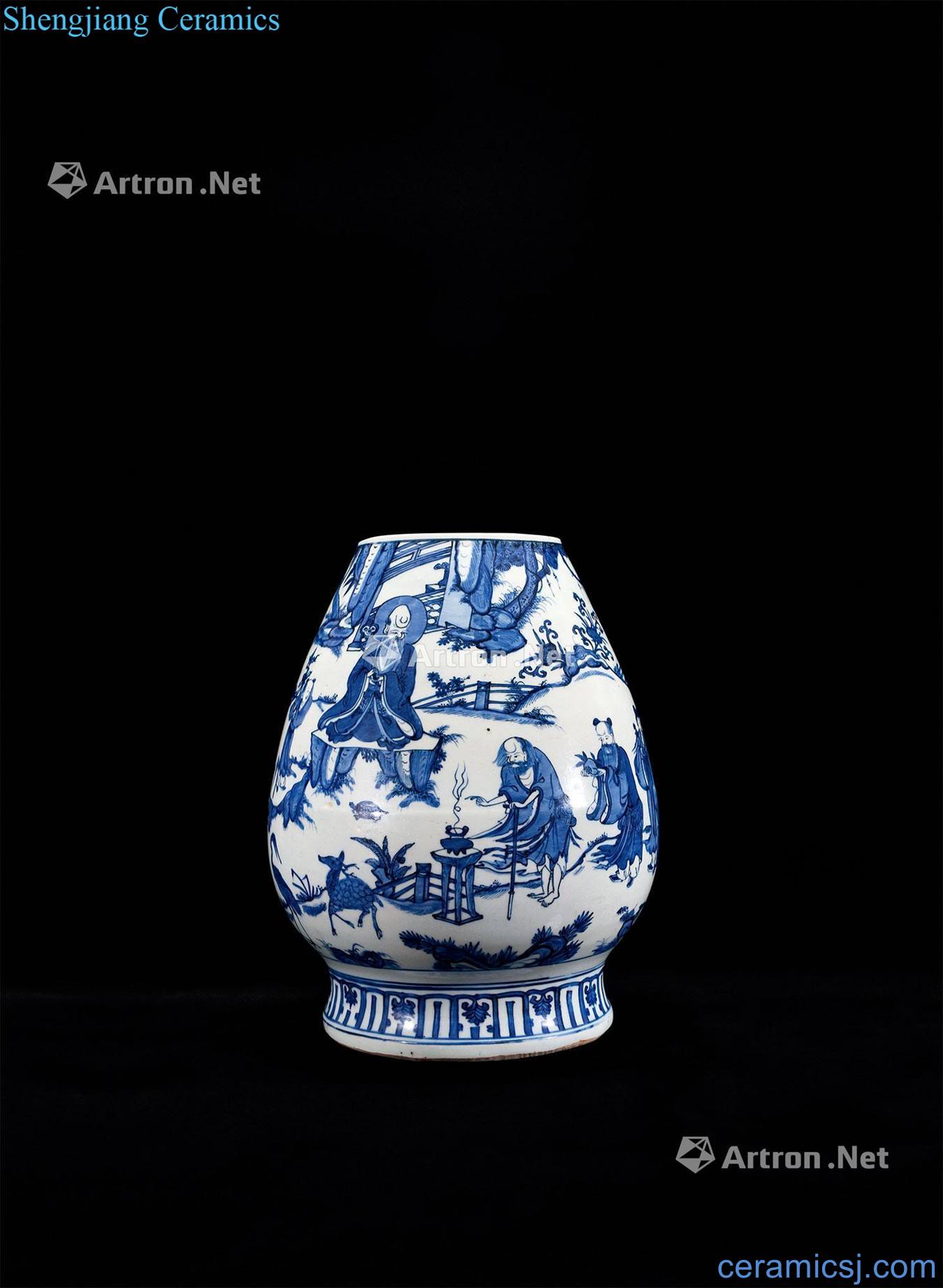 Ming Blue and white the eight immortals birthday