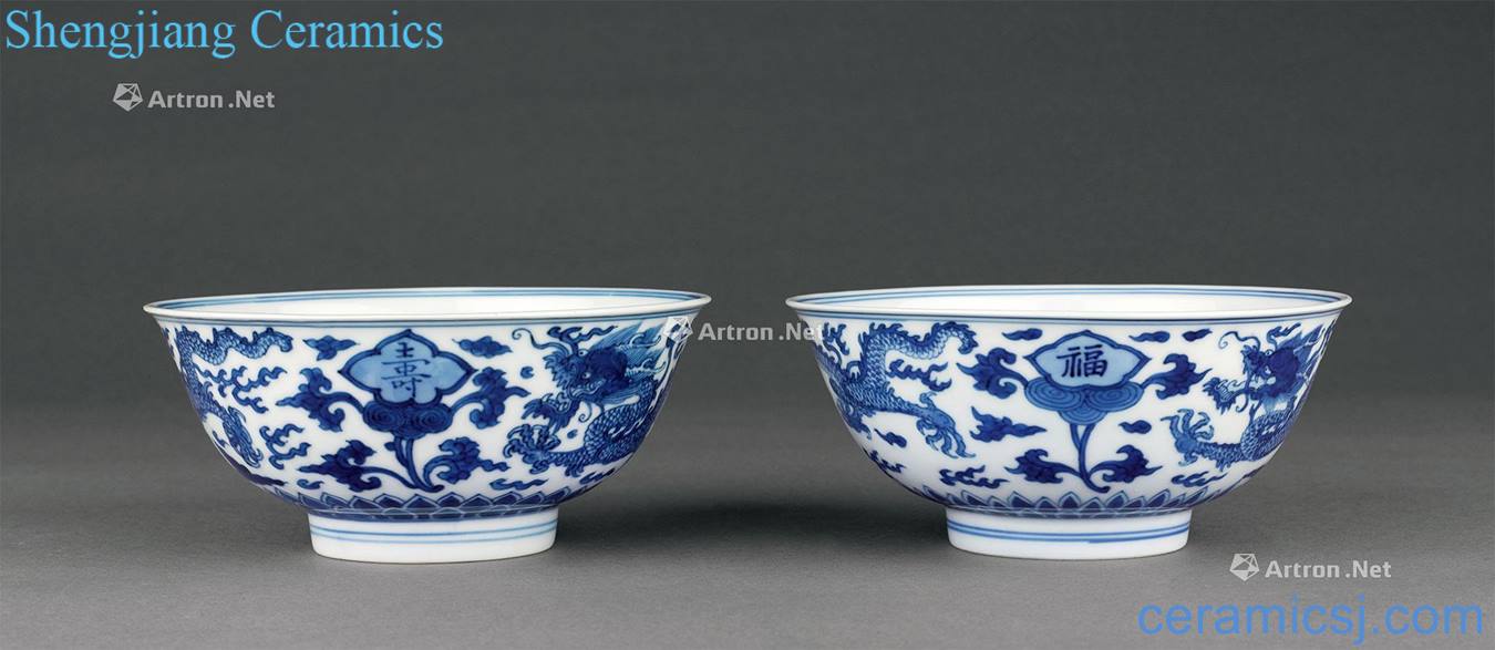 The qing emperor kangxi Blue and white YunLongWen live bowl (a)