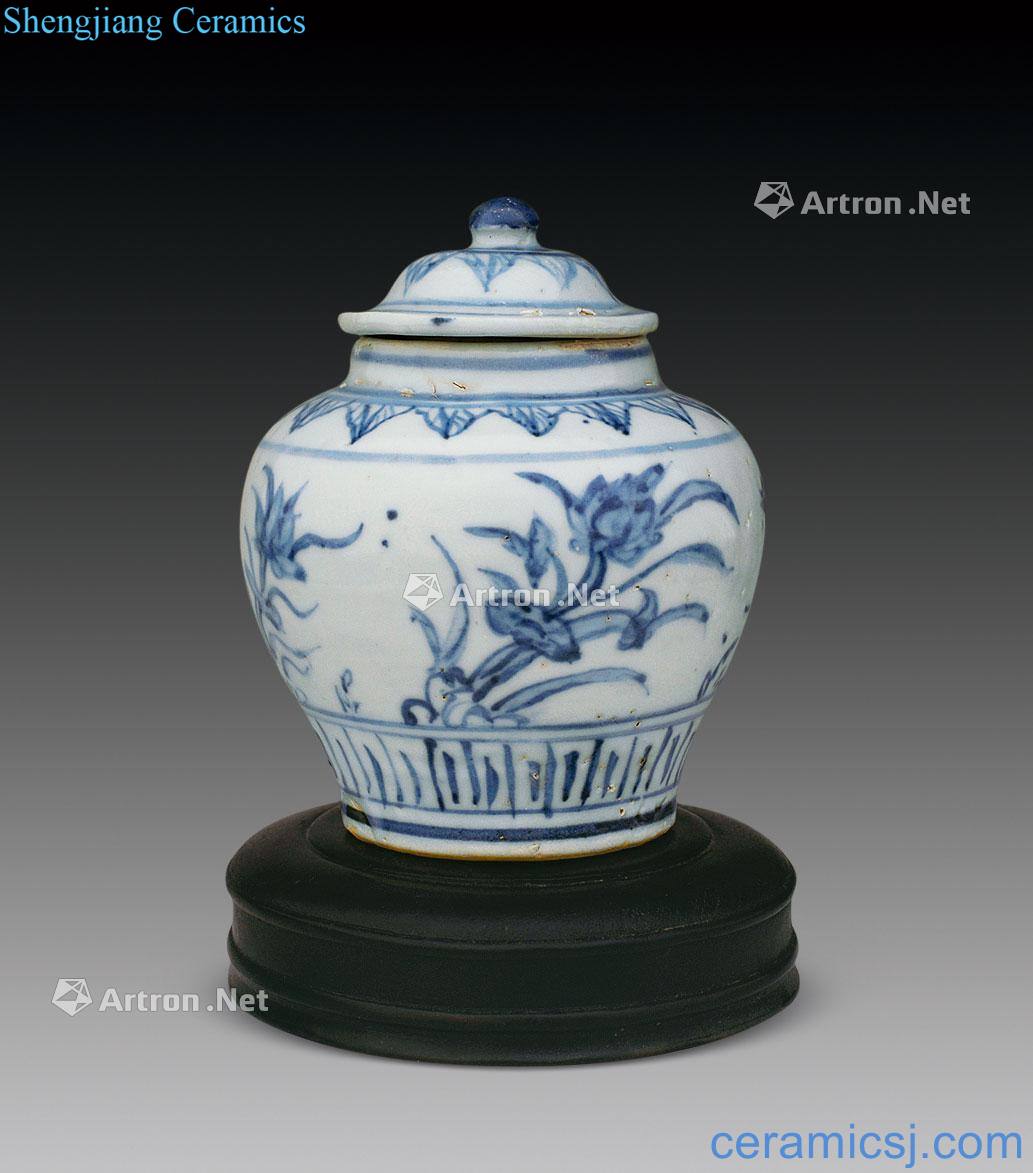 Ming dynasty A bunch of lotus grain porcelain jar