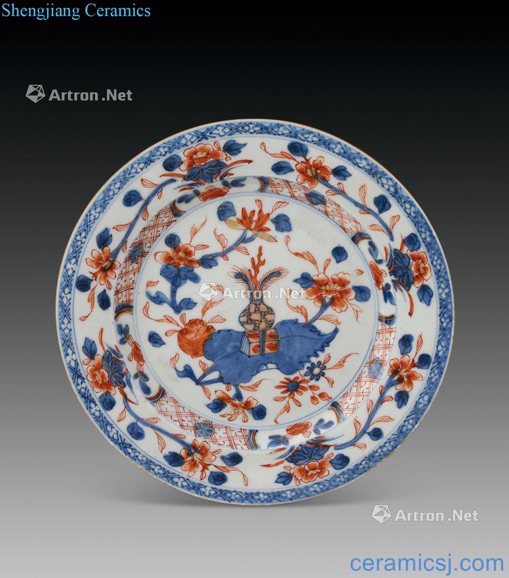 Kangxi porcelain of alum plate red night life