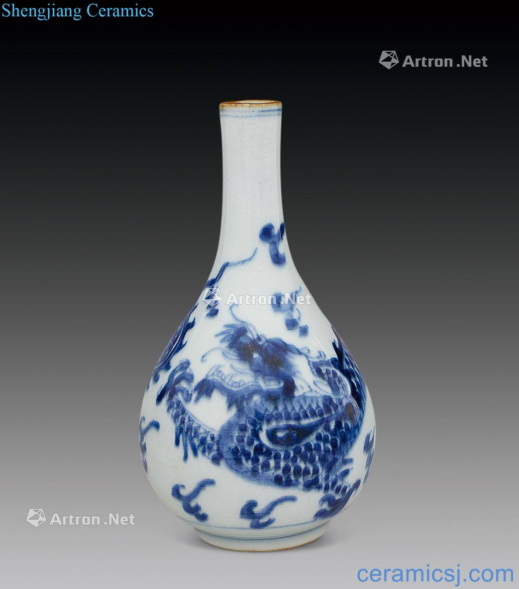 Qing daoguang Blue and white dragon oil bottles