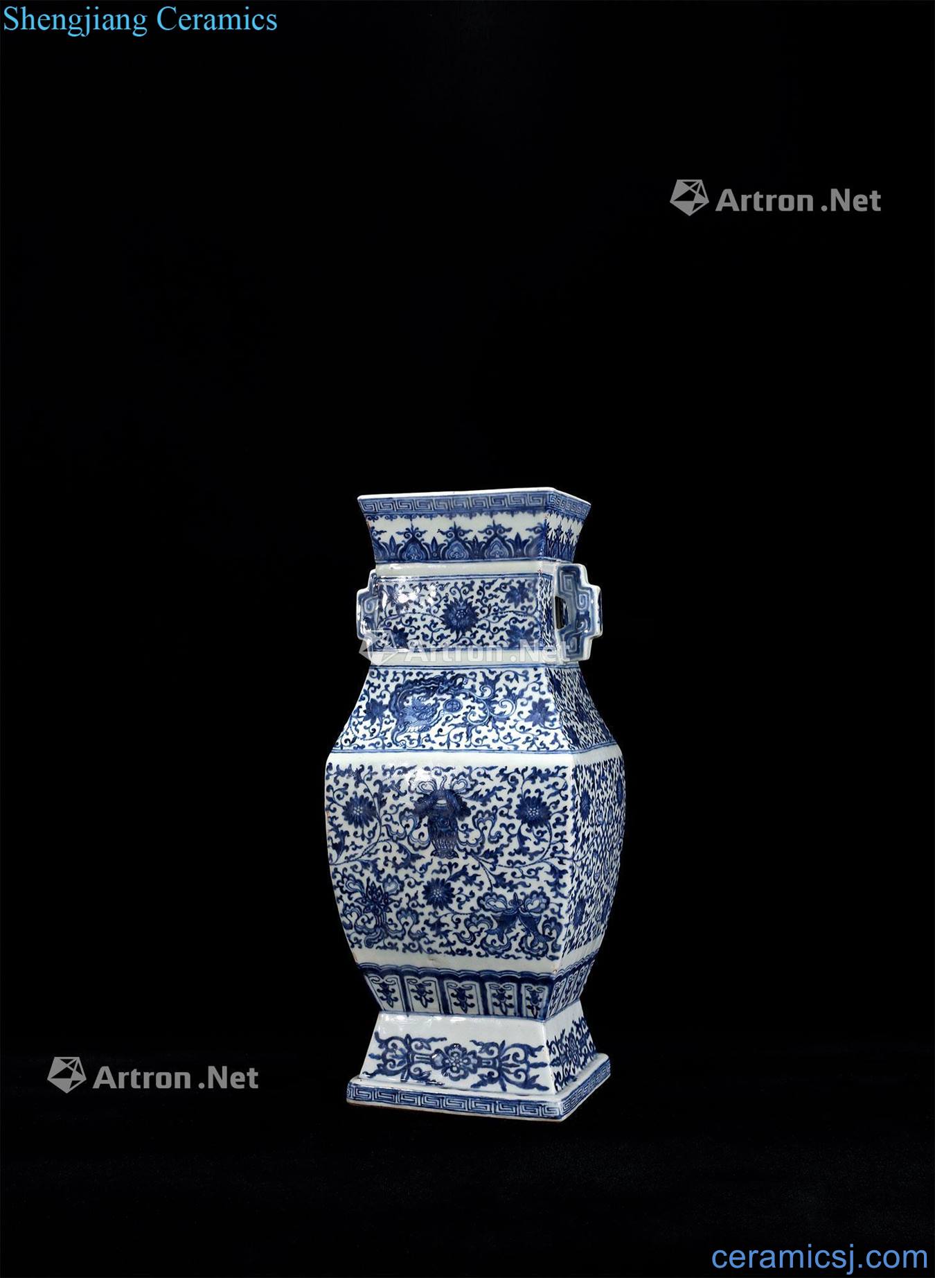 Qing qianlong Blue and white sweet grain ears