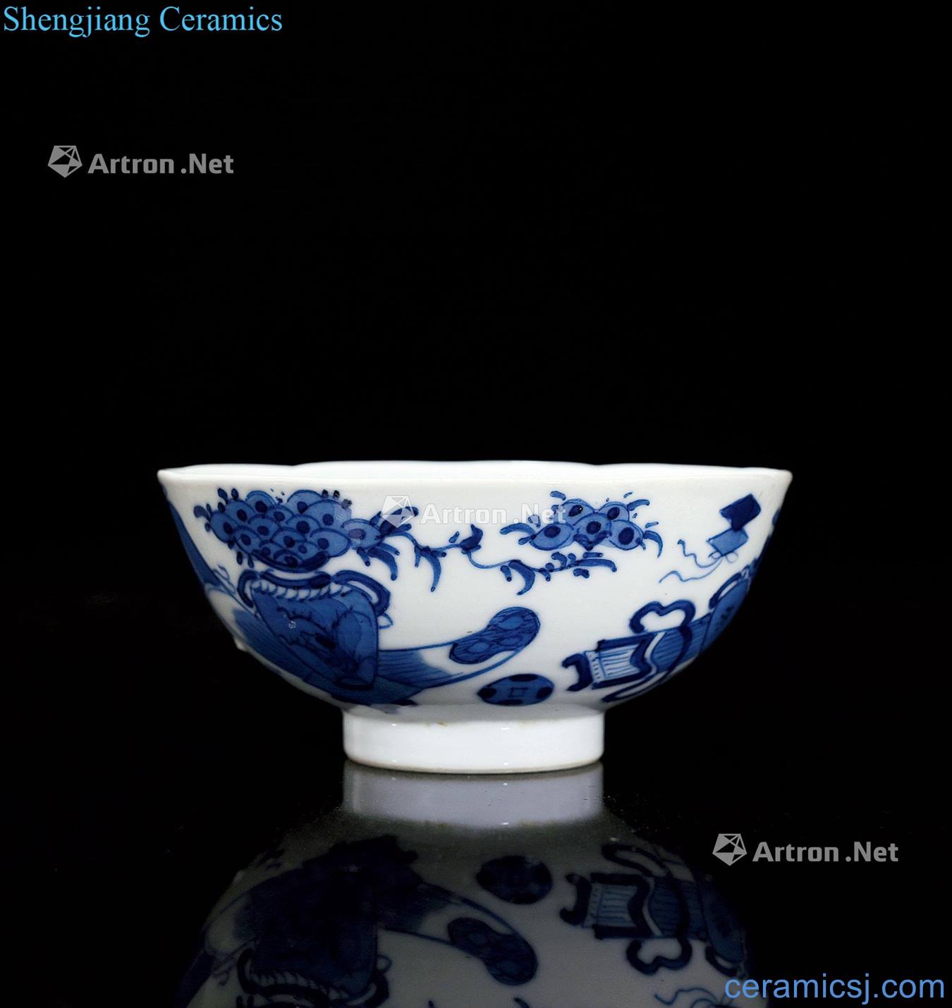 qing Blue and white sweet grain kwai bowl