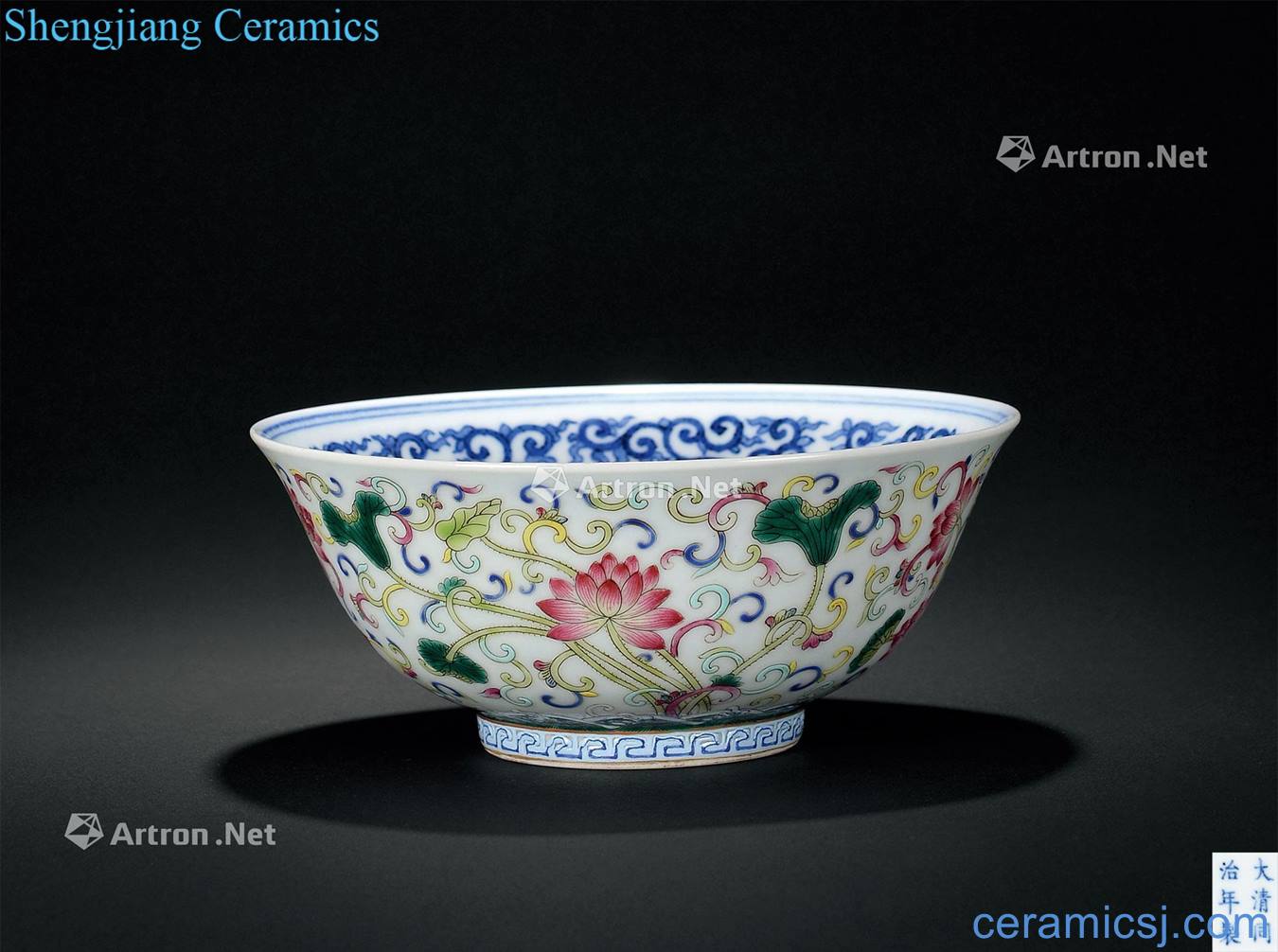 Dajing pastel blue lotus pattern bowl