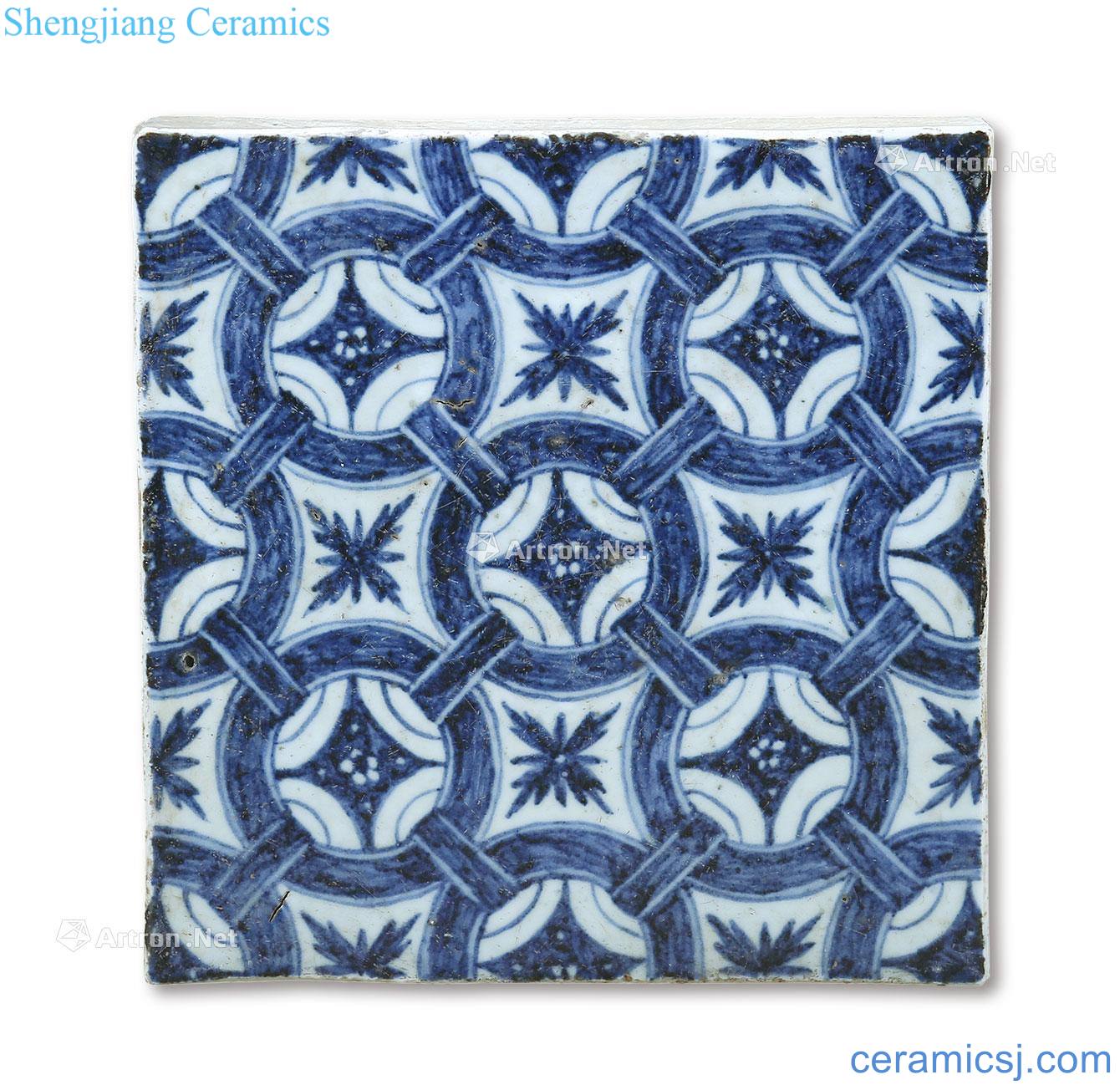 Ming blue and white money grain ceramic tile