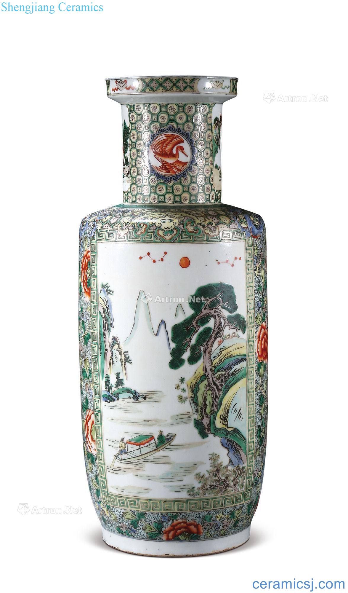 Qing guangxu Colorful medallion and grain were bottles