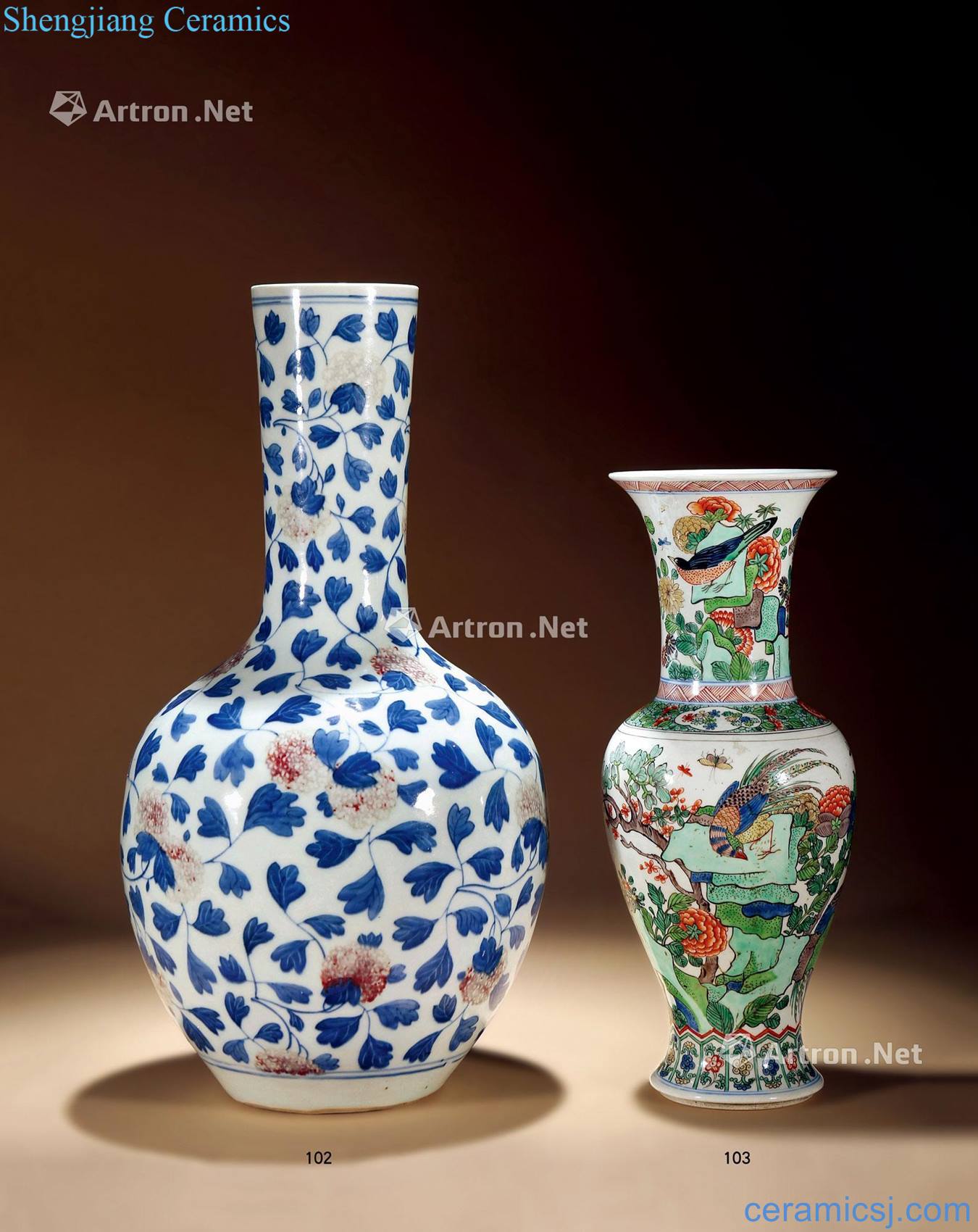 Qing daoguang Blue and white youligong tree flowers