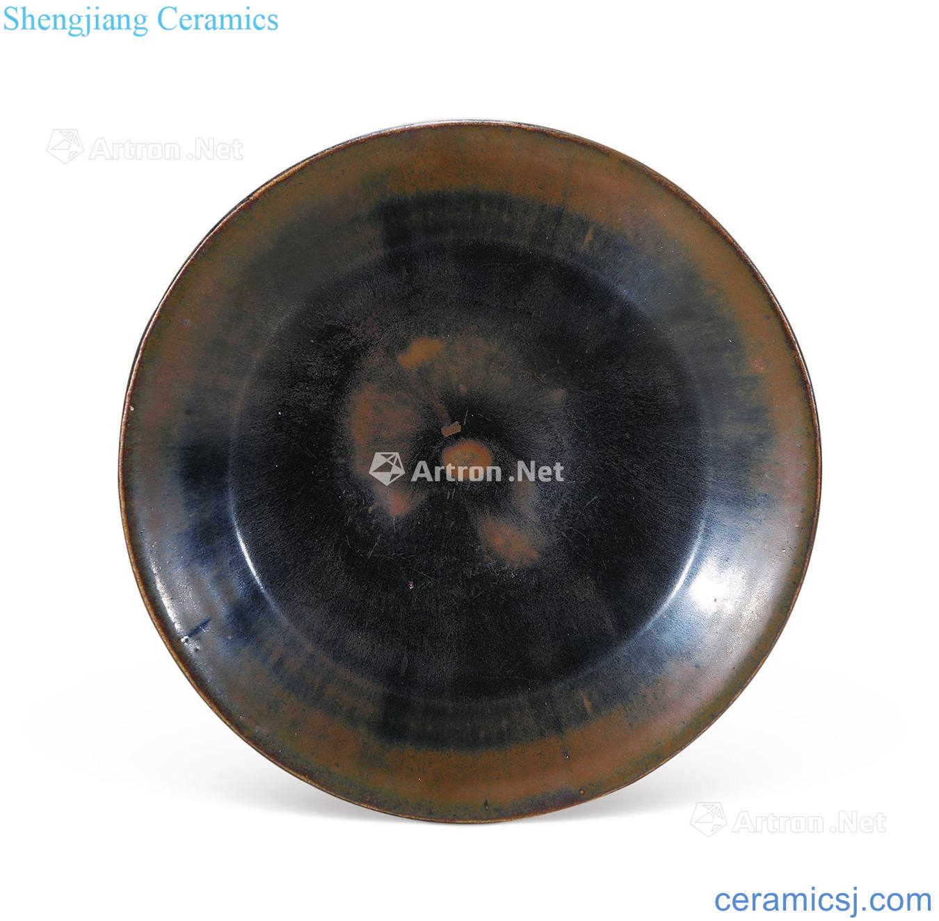 Ming or before Jizhou kiln black glaze shallow bowl