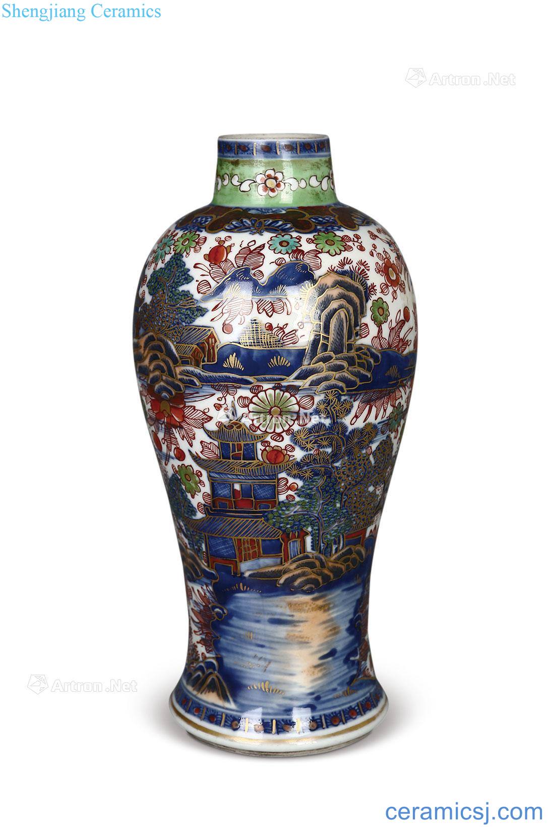 Qing qianlong blue add landscape pattern