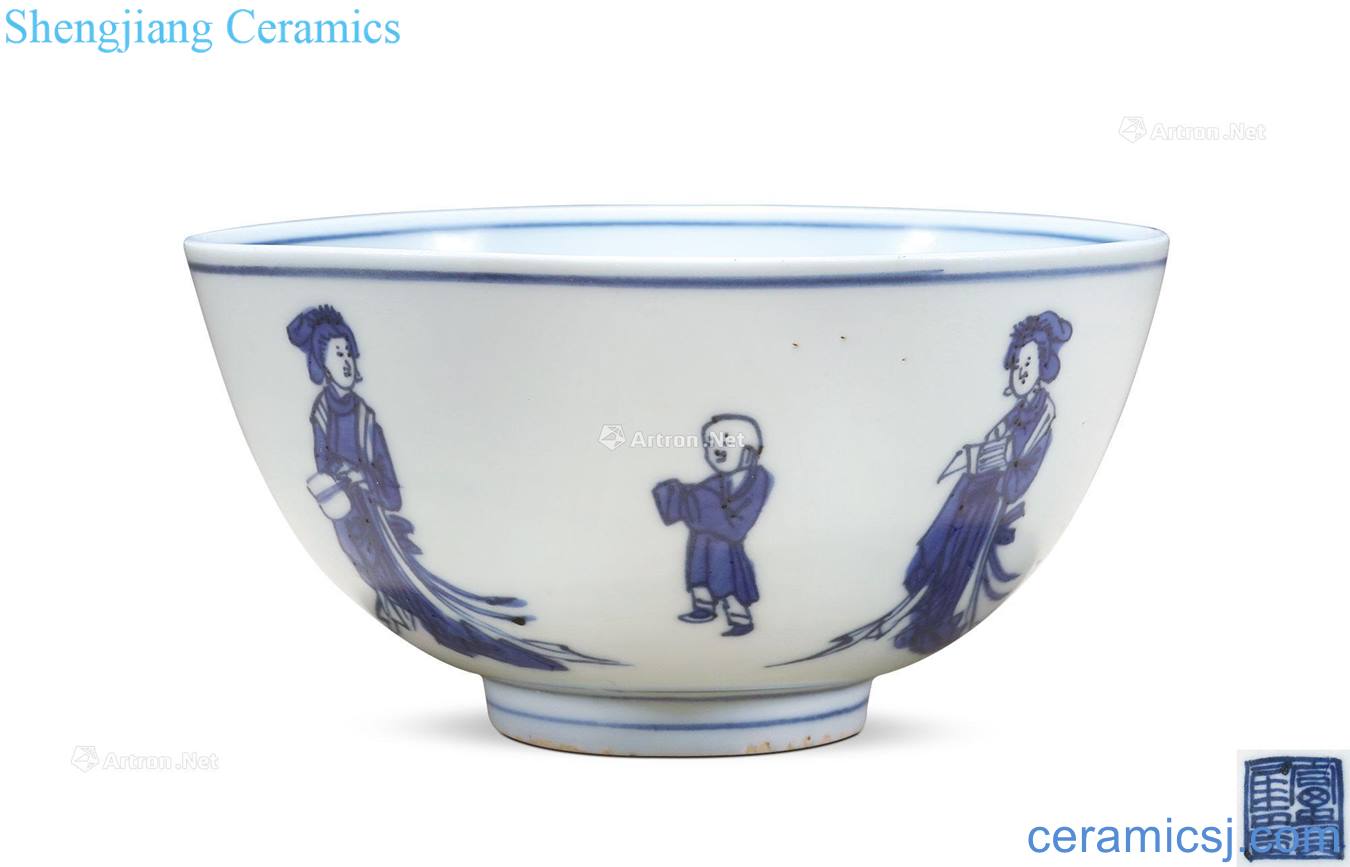 Ming jiajing Blue and white princess four ZiWen bowl
