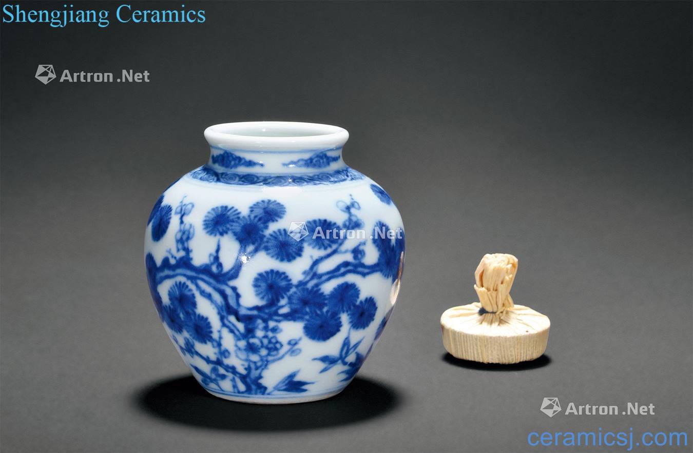[] qing yongzheng dynasty Imperial kiln porcelain shochiku MeiWen canister