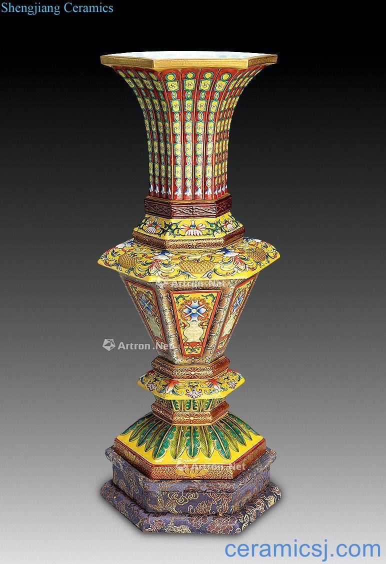 The six-party vase with the color