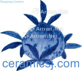 Qing qianlong blue-and-white medallion live lines through the ear and easy bottles