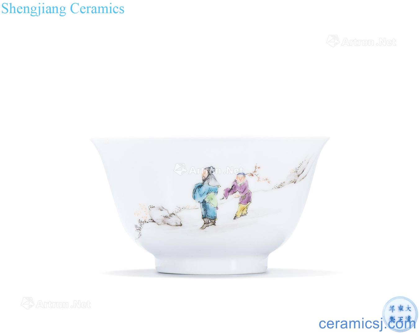 Qing yongzheng find mei figure through the snow powder enamel bowls