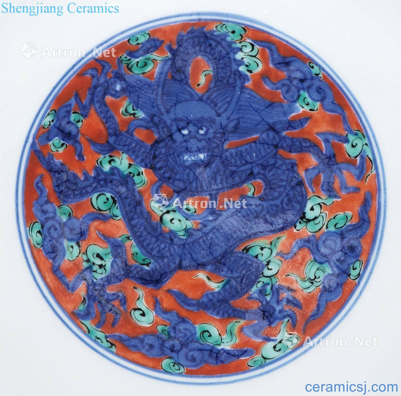 Ming longqing Blue and white color lotus pond yuanyang scene graph large bowl