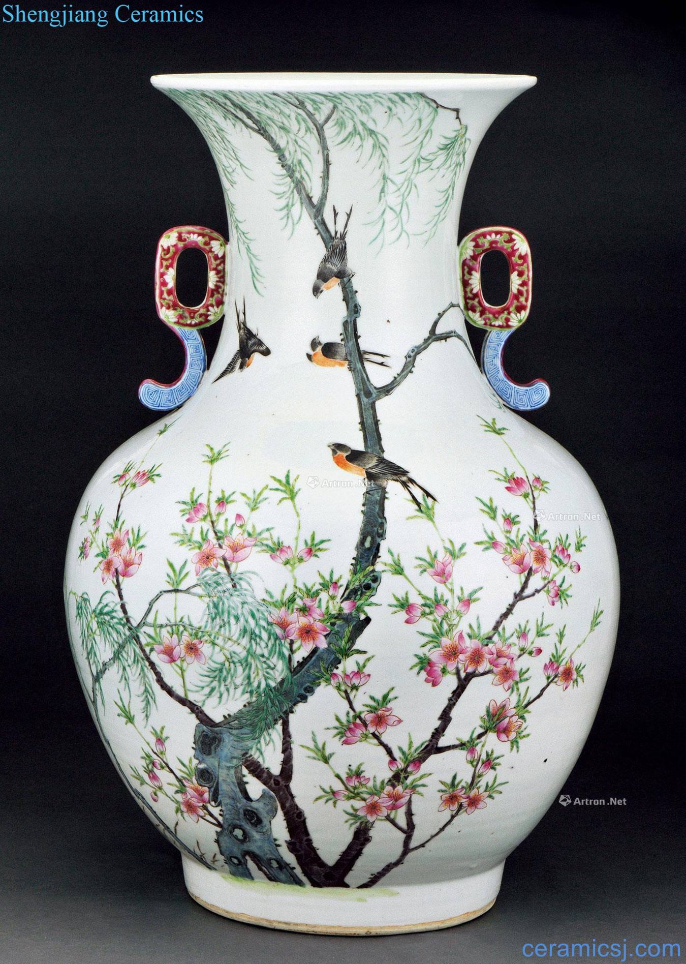 In late qing pastel Lin chunyan large bottle