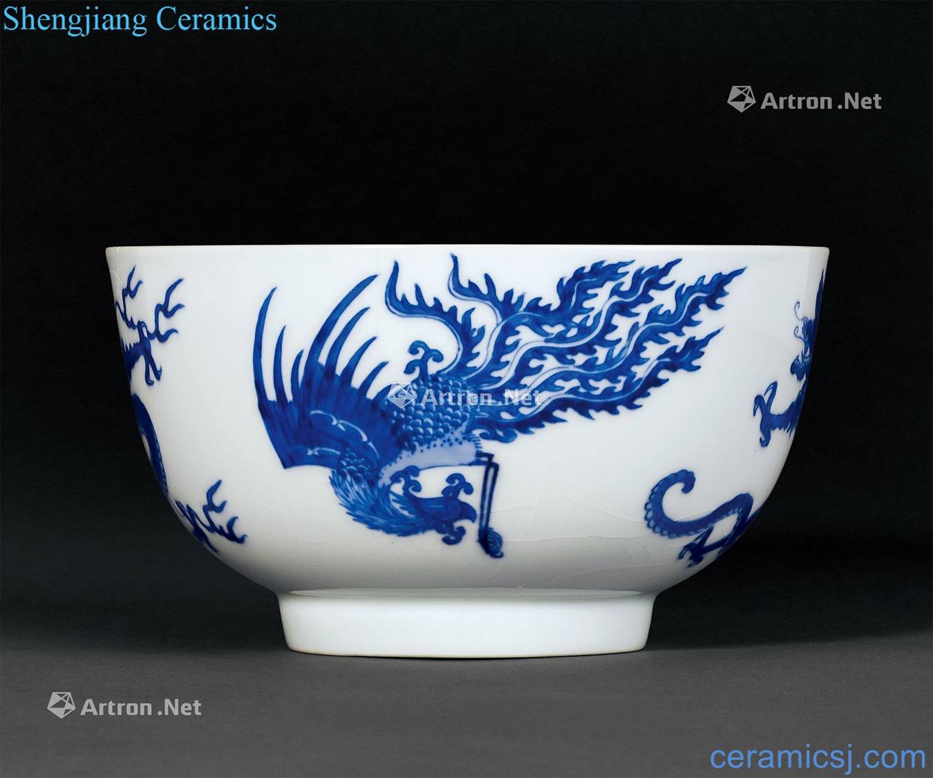 The qing emperor kangxi Blue and white longfeng green-splashed bowls