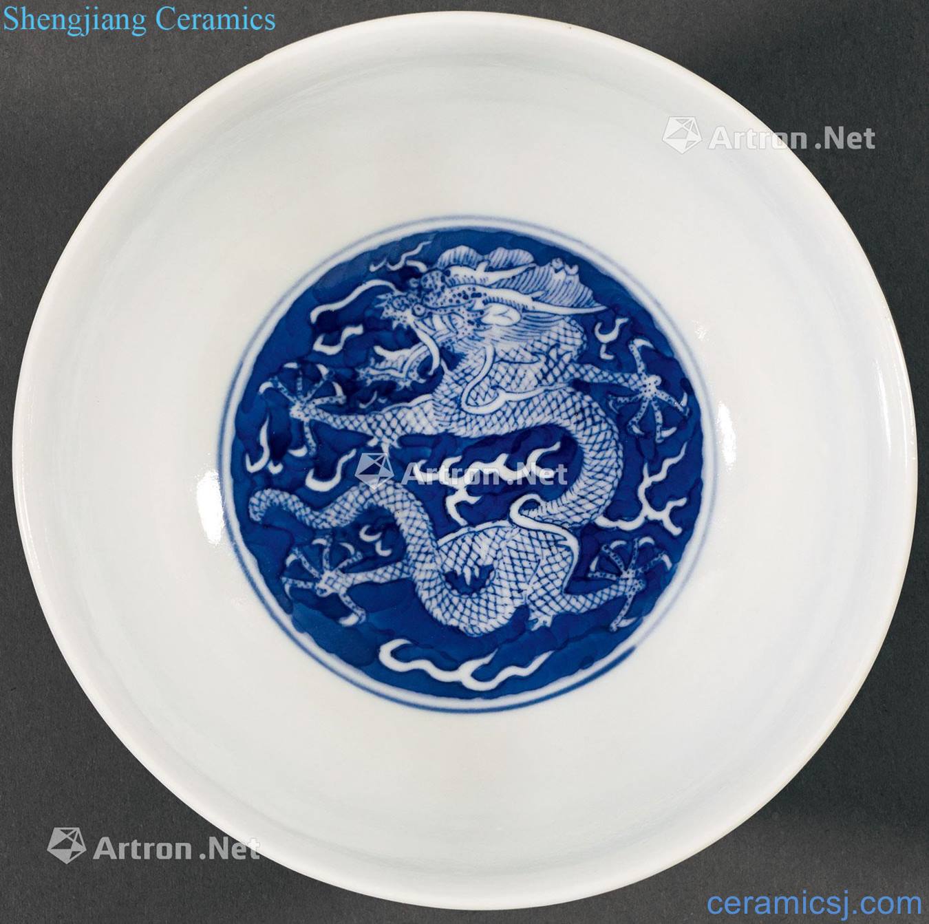 Qing guangxu Blue blue ground YunLongWen bowl (a)