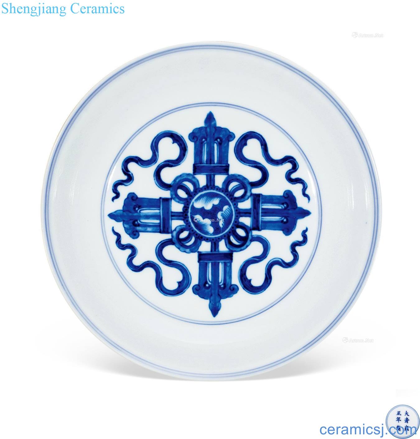 Qing yongzheng Blue and white Sanskrit treasure pestle