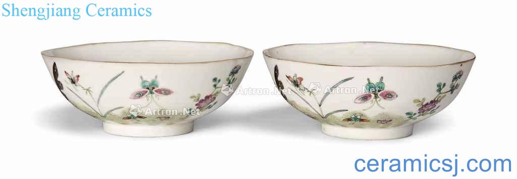 During the period OF emperor guangxu (1875-1908), A PAIR OF FAMILLE ROSE 'BUTTERFLY' BOWLS