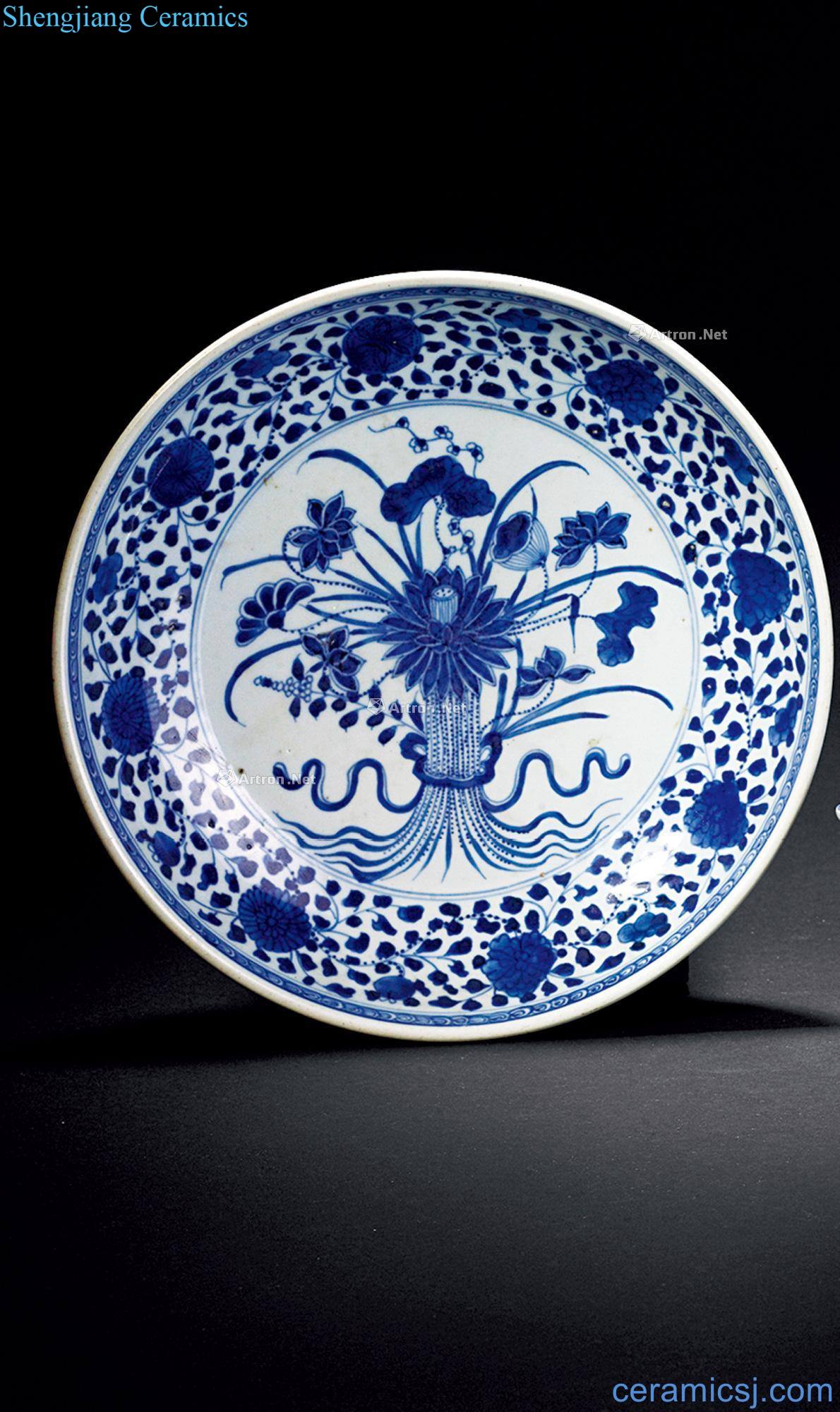 Qing dynasty blue and white with a bunch of the market