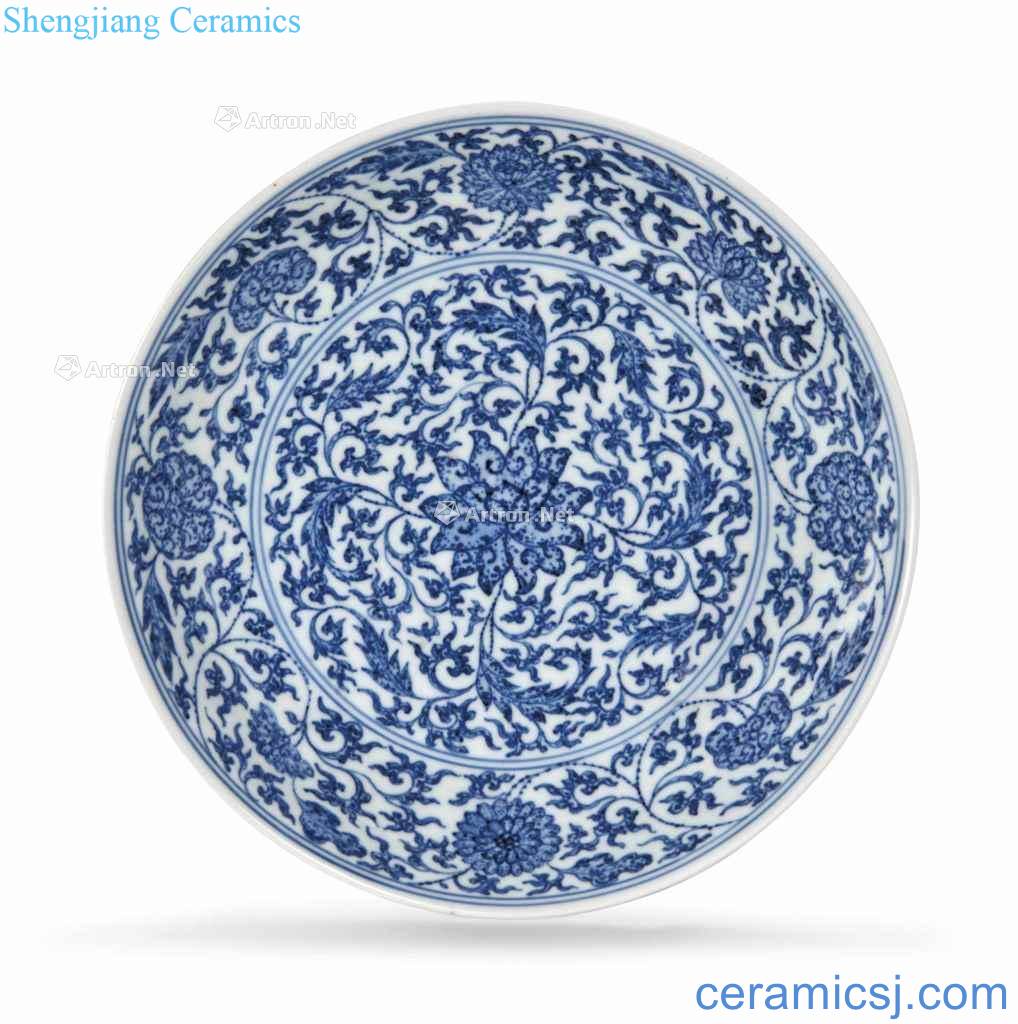 Yongzheng period (17231735) A FINE MING - STYLE BLUE AND WHITE "LOTUS" DISH