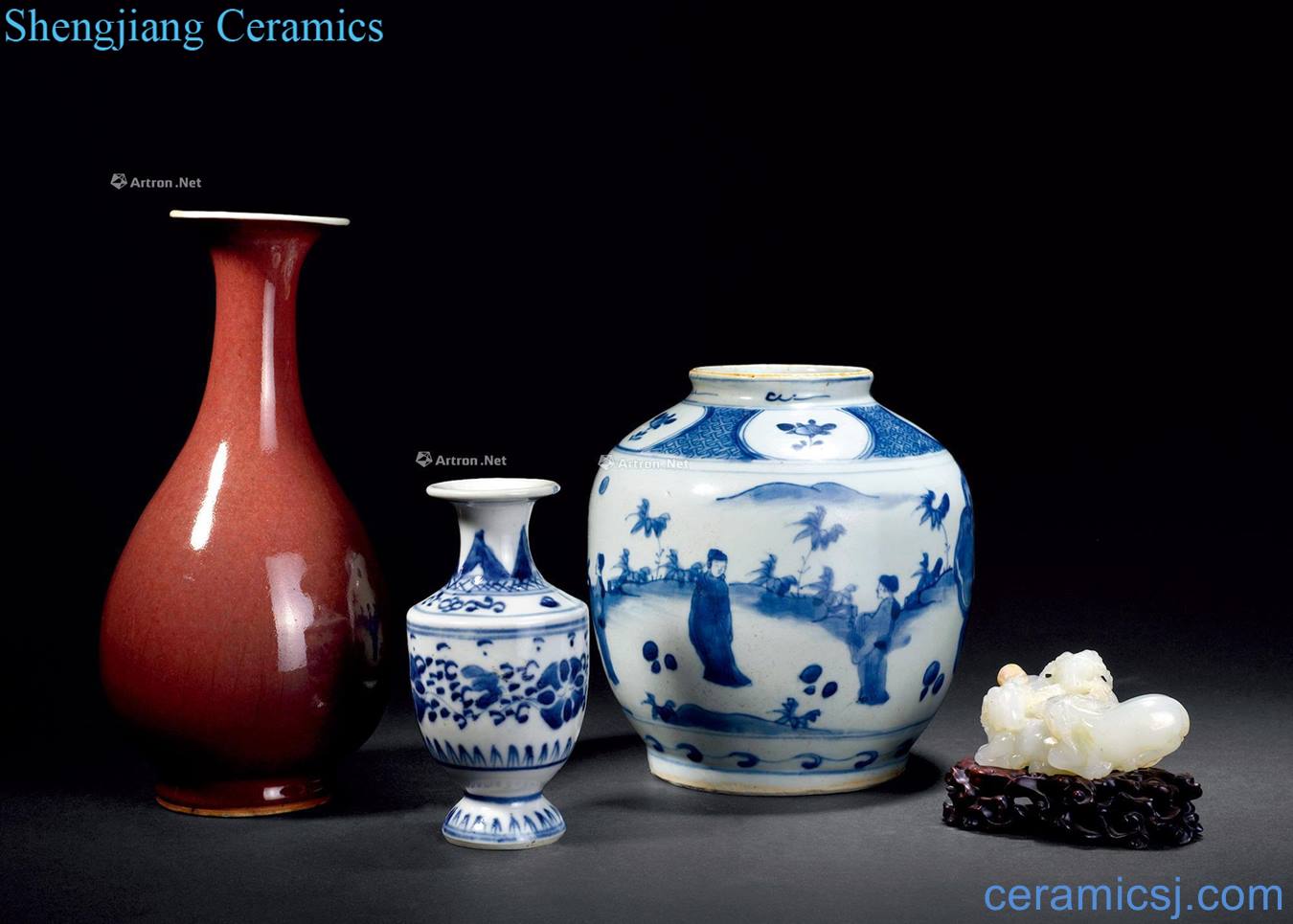 Stories of qing dynasty blue and white figure cans