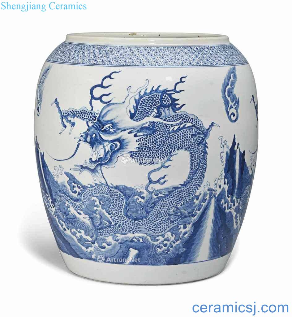 Late kangxi (1662-1722), or A LARGE BLUE AND WHITE "DRAGON" of the JAR