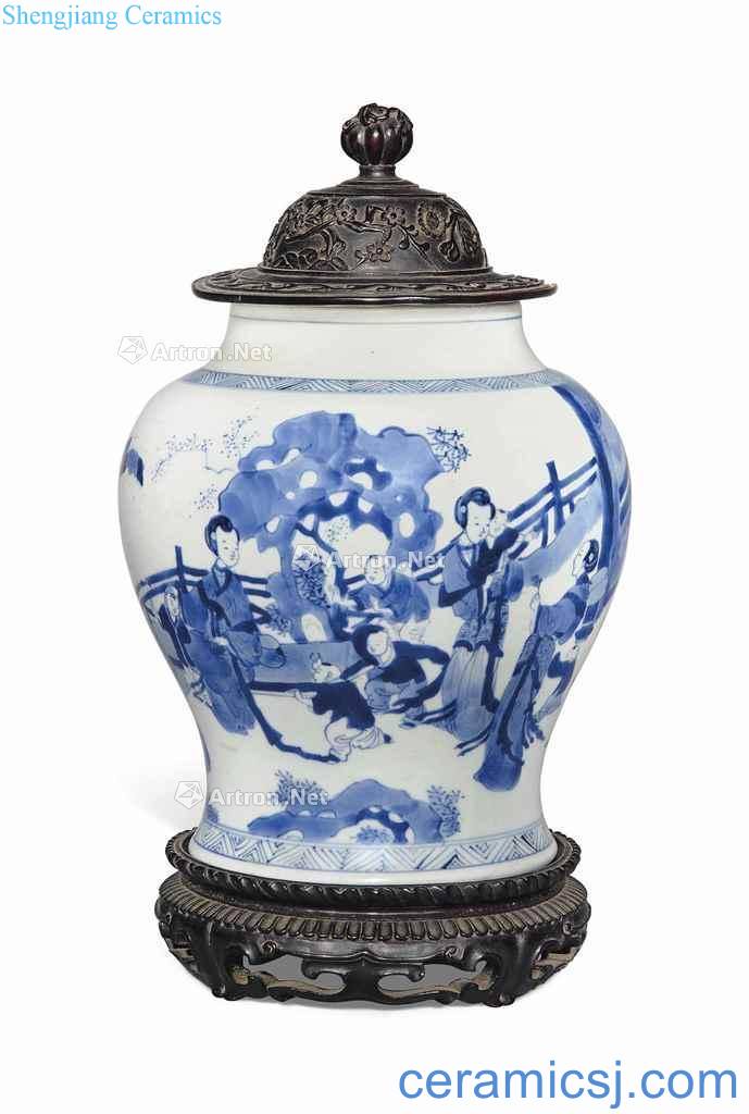 Kangxi (1662-1722), A BLUE AND WHITE BALUSTER JAR