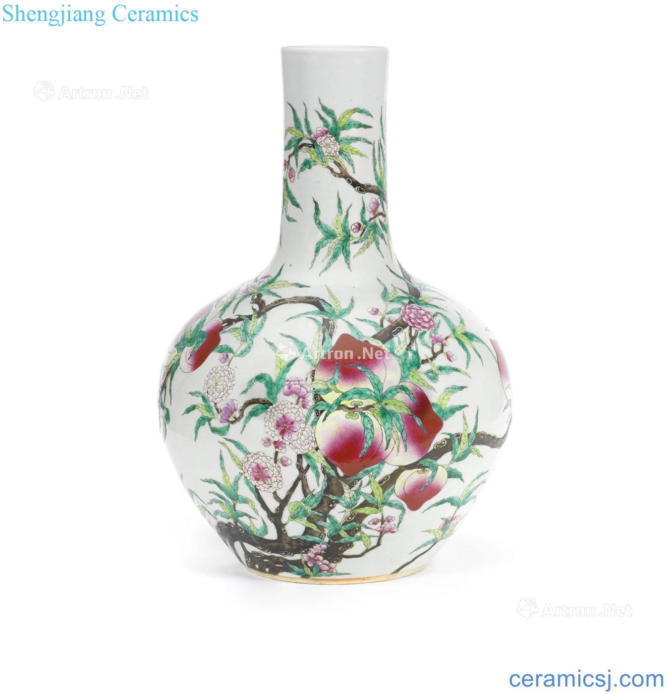 The late qing dynasty Pastel peach celestial nine bottles