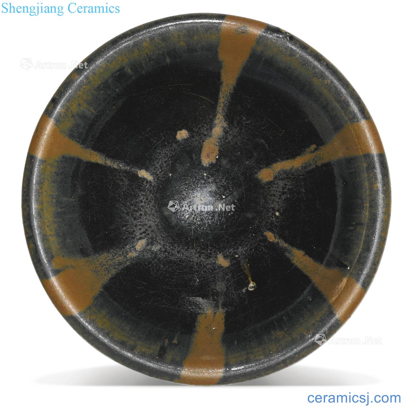 gold Magnetic state kiln 盌 black glaze iron rust stain