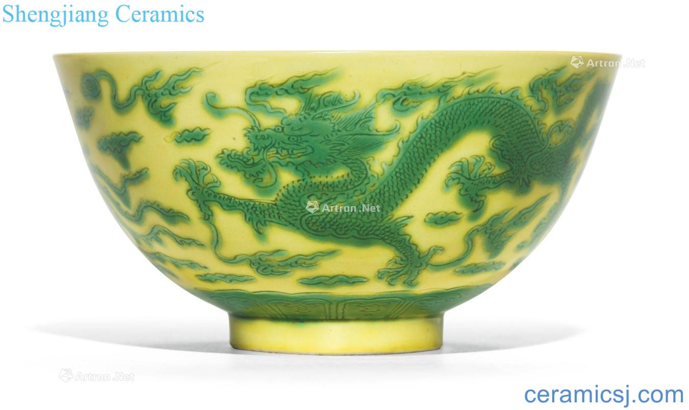 The qing emperor kangxi Yellow color self-identify in extremely good fortune grain 盌