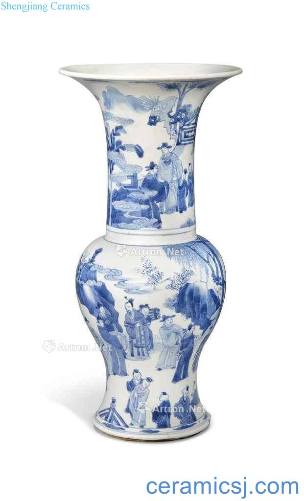 The qing emperor kangxi (1662 ~ 1722). A BLUE AND WHITE "PHOENIX TAIL" VASE