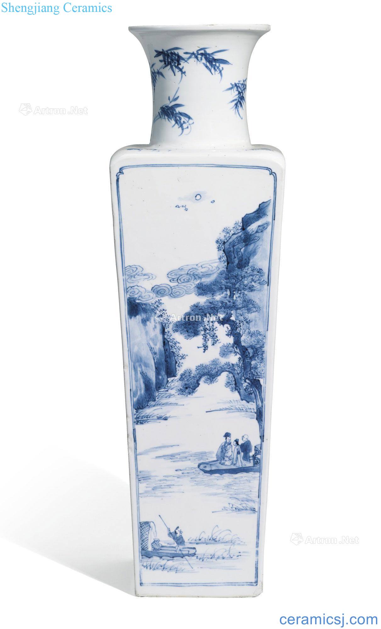 Blue and red cliff inscriptions stories of the reign of emperor kangxi figure bottles