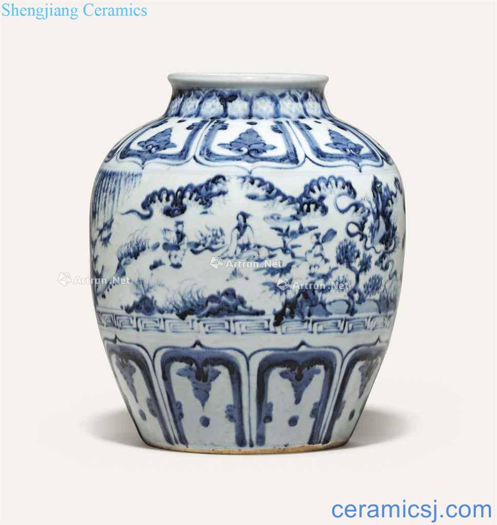 In the Ming dynasty, in the 16th century. A BLUE AND WHITE 'WINDSWEPT JAR