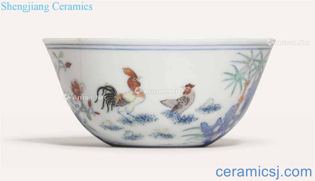 A RARE MING - STYLE DOUCAI 'CHICKEN' CUP