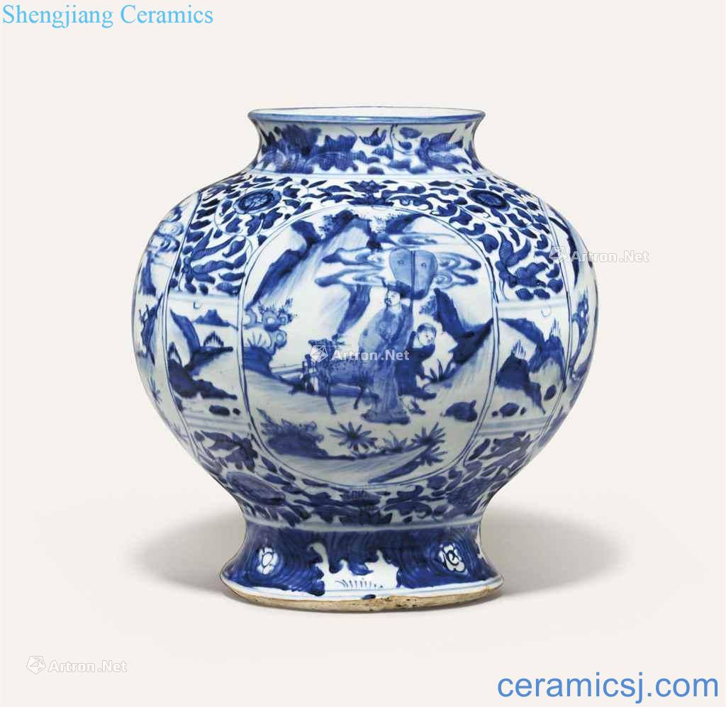 Shunzhi period (1644-1661), A BLUE AND WHITE GLOBULAR JAR