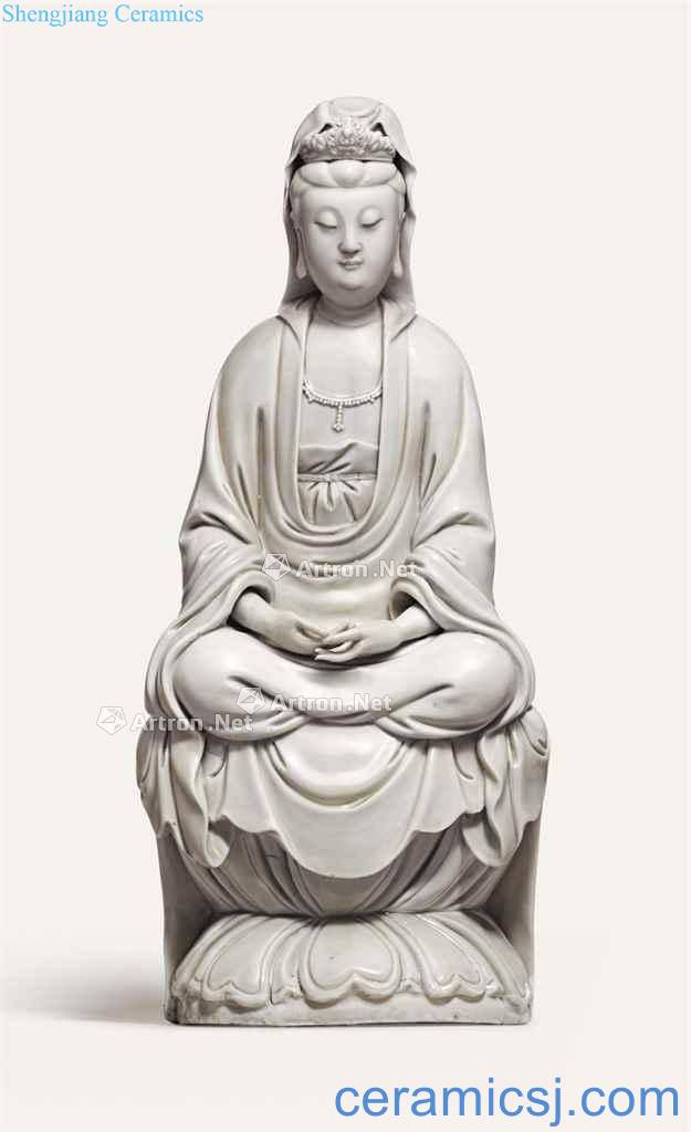 In the Ming dynasty, in the 17th century A DEHUA FIGURE OF GUANYIN