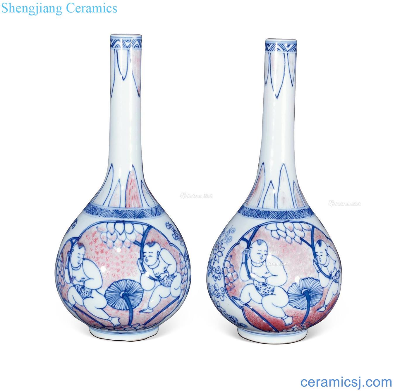 Qing dynasty blue-and-white youligong YingXiWen gall bladder (a)