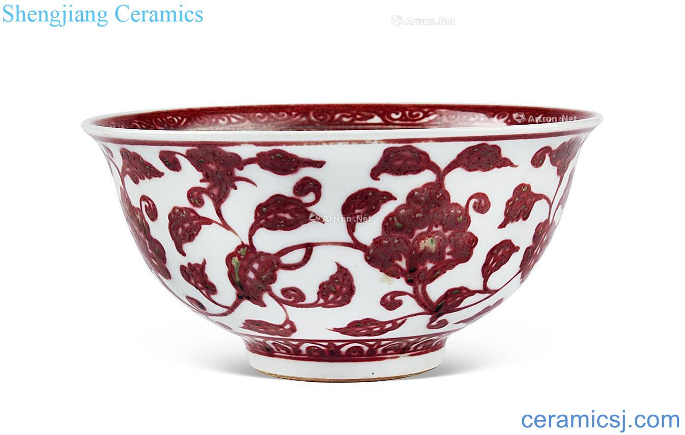Flower green-splashed bowls youligong tangled branches in early Ming dynasty