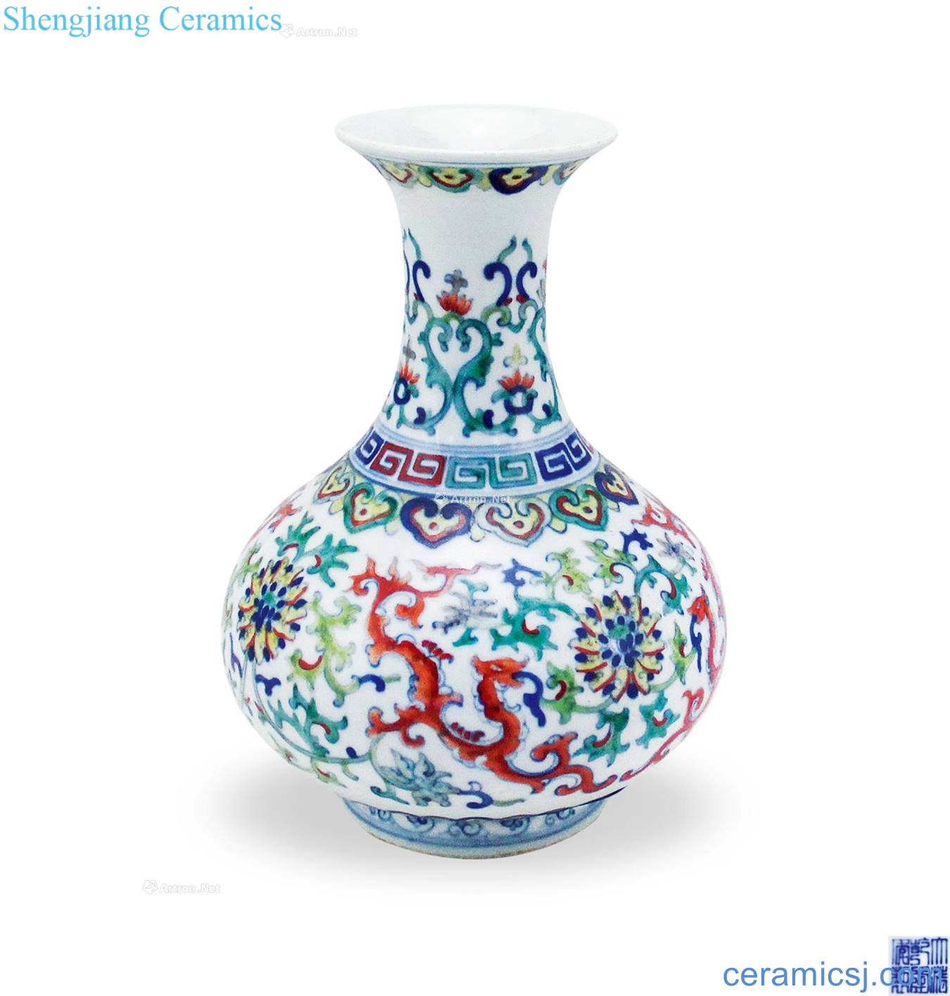 Qing qianlong bucket color flower pattern design