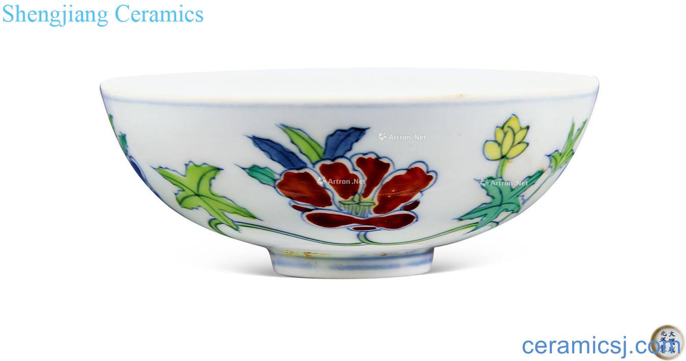 in Dou colors branch flowers green-splashed bowls