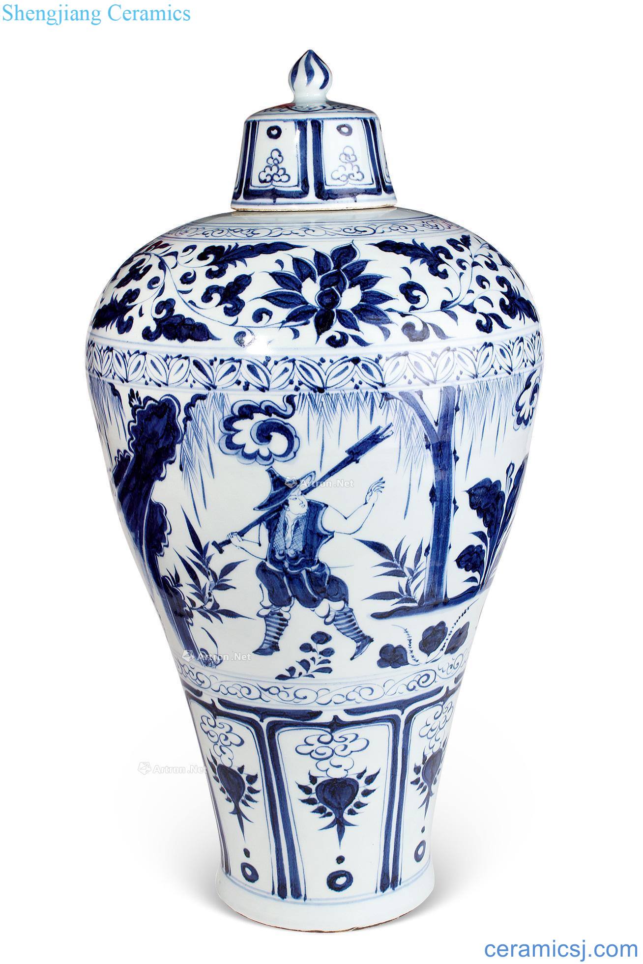 Stories of the yuan dynasty blue-and-white yuan mei bottles
