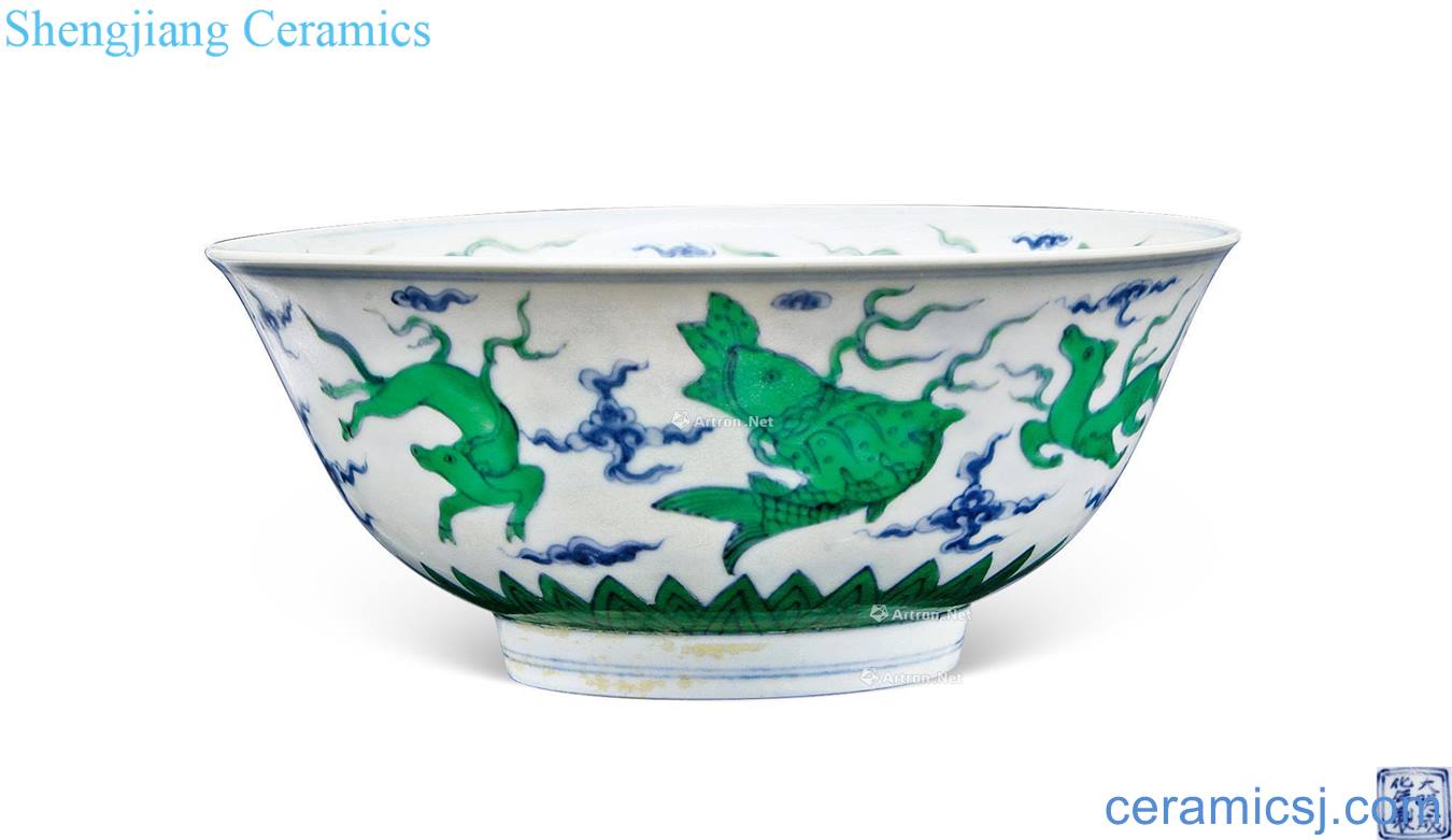 in Blue and white clouds fighting beast grain big bowl